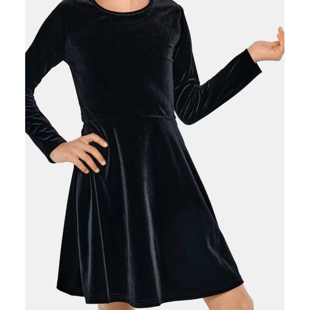 Children’s Place Girls Black Velour Dress